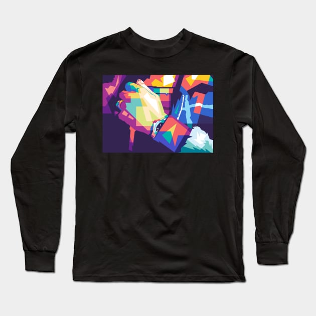 pop art man hand Long Sleeve T-Shirt by Rizkydwi